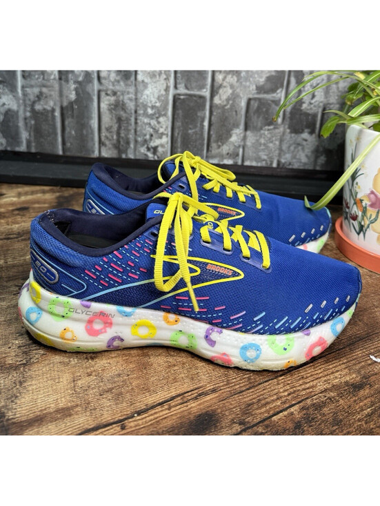 Brooks Shoes - Brooks Glycerin 20 Bowl O Women’s Blue/Yellow Low Top Lace-Up Logo Mesh